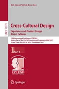 Cover: Cross-Cultural Design. Experience and Product Design Across Cultures - Springer