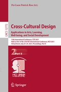 Cover: Cross-Cultural Design. Applications in Arts, Learning, Well-being, and Social Development - Springer