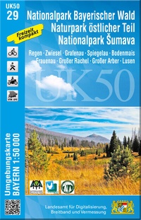 Abbildung von: UK50-29 Nationalpark Bayerischer Wald, Naturpark östlicher Teil, Nationalpark Sumava - Landesamt für Digitalisierung, Breitband und Vermessung, Bayern
