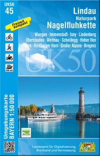 Abbildung von: UK50-45 Lindau, Naturpark Nagelfluhkette - Landesamt für Digitalisierung, Breitband und Vermessung, Bayern