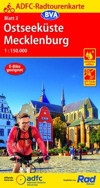 Abbildung von: ADFC-Radtourenkarte 3 Ostseeküste Mecklenburg 1:150.000, reiß- und wetterfest, E-Bike geeignet, GPS-Tracks Download - BVA BikeMedia