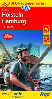 Abbildung von: ADFC-Radtourenkarte 2 Holstein Hamburg 1:150.000, reiß- und wetterfest, E-Bike geeignet, GPS-Tracks Download - BVA BikeMedia