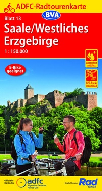 Abbildung von: ADFC-Radtourenkarte 13 Saale /Westliches Erzgebirge 1:150.000, reiß- und wetterfest, E-Bike geeignet, GPS-Tracks Download - BVA BikeMedia