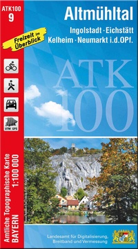 Abbildung von: ATK100-9 Altmühltal (Amtliche Topographische Karte 1:100000) - Landesamt für Digitalisierung, Breitband und Vermessung, Bayern