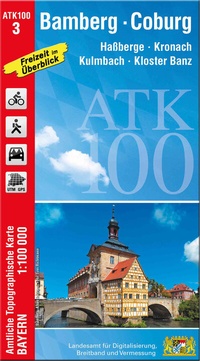Abbildung von: ATK100-3 Bamberg-Coburg (Amtliche Topographische Karte 1:100000) - Landesamt für Digitalisierung, Breitband und Vermessung, Bayern