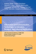 Cover: Information and Communication Technologies in Education, Research, and Industrial Applications - Springer