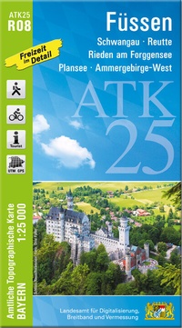Abbildung von: ATK25-R08 Füssen (Amtliche Topographische Karte 1:25000) - Landesamt für Digitalisierung, Breitband und Vermessung, Bayern