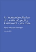 Cover: An independent review of the Work Capability Assessment - year three - TSO