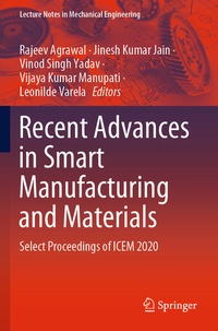 Enlarge image Cover: Recent Advances in Smart Manufacturing and Materials - Springer