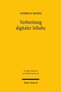 Cover: Verbreitung digitaler Inhalte - Mohr Siebeck