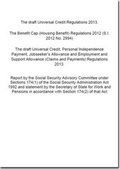 Cover: The draft Universal Credit Regulations 2013; the Benefit Cap (Housing Benefit) Regulations 2012 (SI 2012/2994); the draft Universal Credit, Personal Independence Payment, Jobseeker's Allowance and Employment and Support Allowance (Claims and Payments) Regulations 2013 - TSO