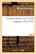 Cover: Commentaires Sur Les Lois Anglaises. Tome 2 - Hachette Livre - Bnf