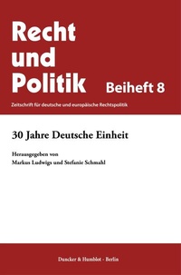 Abbildung von: 30 Jahre Deutsche Einheit. - Duncker & Humblot