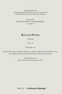 Enlarge image Cover: Kölner Papyri - Brill Deutschland