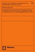 Abbildung von: Konsultative Hauptversammlungsbeschlüsse im Aktienrecht aus rechtsvergleichender Sicht - Nomos