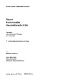 Cover: Neues Kommunales Haushaltsrecht LSA - Bernhardt, Horst