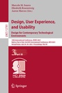 Cover: Design, User Experience, and Usability: Design for Contemporary Technological Environments - Springer