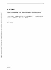Abbildung von: Familienrecht Frankreich - Verlag für Standesamtswesen