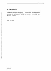 Abbildung von: Familienrecht Griechenland - Verlag für Standesamtswesen