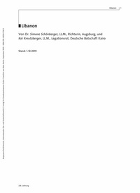 Abbildung von: Familienrecht Libanon - Verlag für Standesamtswesen