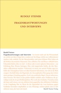 Cover: Fragenbeantwortungen und Interviews - Rudolf Steiner Verlag
