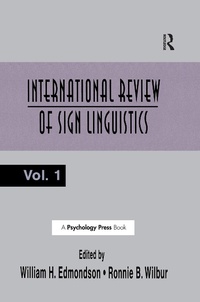 Abbildung von: International Review of Sign Linguistics - Psychology Press Ltd