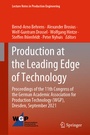 Cover: Production at the Leading Edge of Technology - Springer