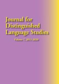 Cover: Journal for Distinguished Language Studies, Vol. 7, 2011-2020 - Msi Press