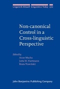 Cover: Non-canonical Control in a Cross-linguistic Perspective - John Benjamins Publishing Co