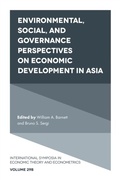 Cover: Environmental, Social, and Governance Perspectives on Economic Development in Asia - Emerald Publishing Limited