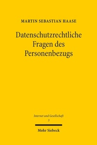 Abbildung von: Datenschutzrechtliche Fragen des Personenbezugs - Mohr Siebeck