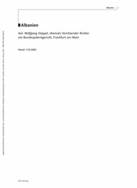 Abbildung von: Familienrecht Albanien - Verlag für Standesamtswesen