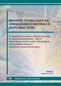 Cover: Innovative Technologies for Joining Advanced Materials XI (Supplement Book) - Trans Tech Publications Ltd