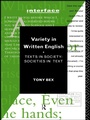 Cover: Variety in Written English - Routledge