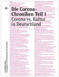 Cover: Die Corona-Chroniken Teil 1 - Corona vs. Kultur in Deutschland - Deutscher Kulturrat