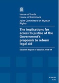 Cover: The implications for access to justice of the Government's proposals to reform legal aid - TSO