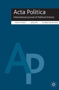Abbildung von: Acta Politica - Palgrave Macmillan