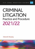 Cover: Criminal Litigation: 2021/2022 - College of Law Publishing