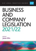 Cover: Business and Company Legislation 2021/2022 - College of Law Publishing
