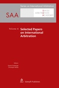 Cover: Selected Papers on International Arbitration - St&auml;mpfli Verlag