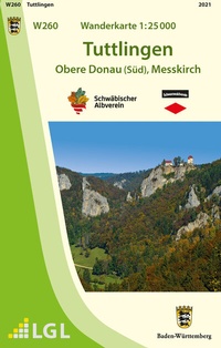 Abbildung von: W260 Wanderkarte 1:25 000 Tuttlingen - Landesamt für Geoinformation und Landentwicklung Baden-Württemberg (LGL)