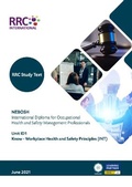Cover: RRC Study Text: NEBOSH International Diploma for Occupational Health and Safety Management Professionals - RRC International