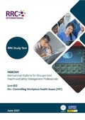 Cover: RRC Study Text: NEBOSH International Diploma for Occupational Health and Safety Management Professionals - RRC International