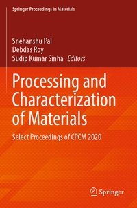 Enlarge image Cover: Processing and Characterization of Materials - Springer