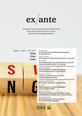 Cover: ex/ante 1/2021 Krise - Dike Verlag Z&uuml;rich