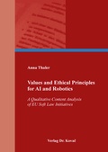 Cover: Values and Ethical Principles for AI and Robotics - Kovac, Dr. Verlag