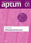 Cover: Aptum, Zeitschrift f&uuml;r Sprachkritik und Sprachkultur 17. Jahrgang, 2021, Heft 1 - Buske, H