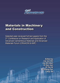Abbildung von: Materials in Machinery and Construction - Trans Tech Publications Ltd