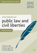 Cover: Core Statutes on Public Law and Civil Liberties 2012-13 - Palgrave Macmillan