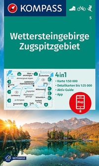 Abbildung von: KOMPASS Wanderkarte 5 Wettersteingebirge, Zugspitzgebiet 1:50.000 - KOMPASS-Karten